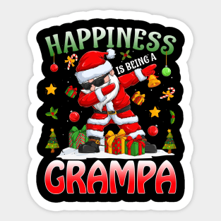 Happiness Is Being A Grampa Santa Christmas Sticker